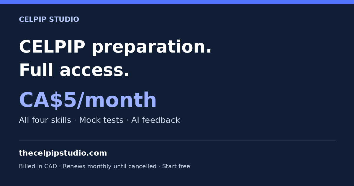 CELPIP Practice & Preparation | CELPIP Studio